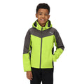 Bright Kiwi-Dark Grey - Pack Shot - Regatta Childrens-Kids Eastcott II Soft Shell Jacket