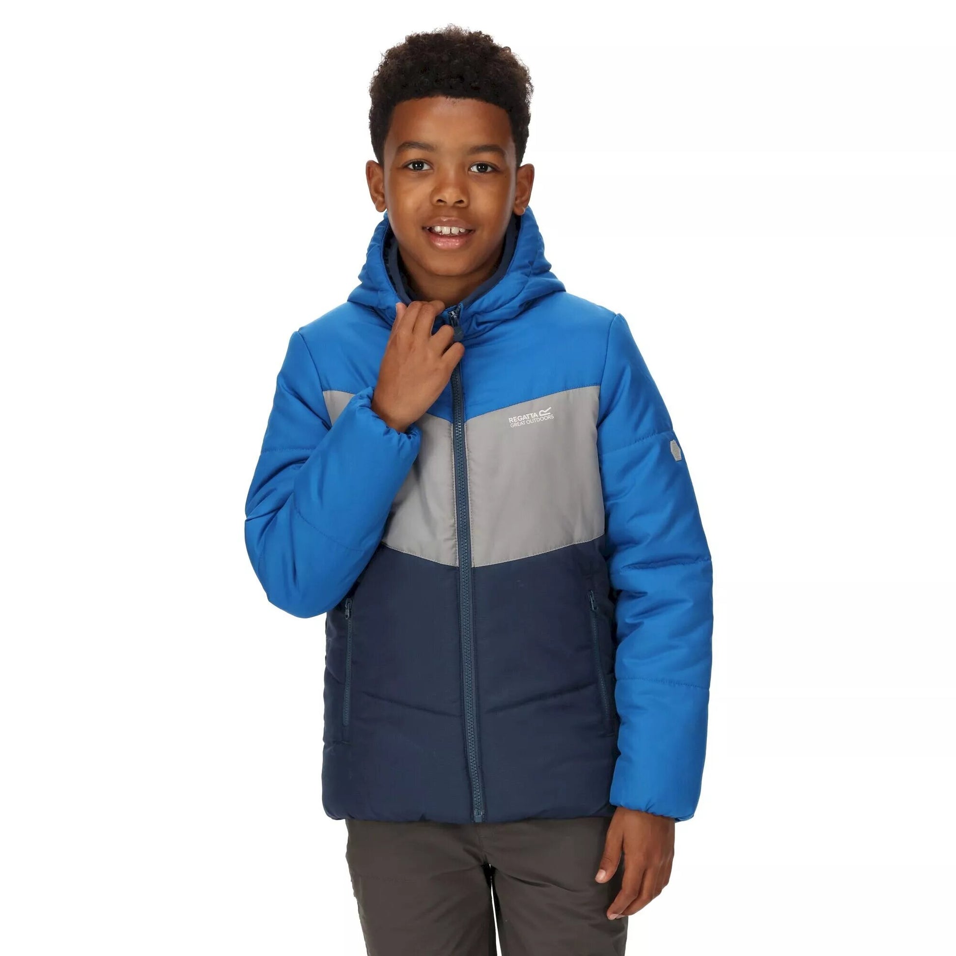 Sky Diver Blue-Storm Grey - Side - Regatta Childrens-Kids Lofthouse VI Insulated Jacket