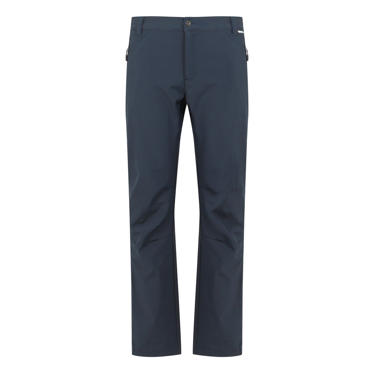 Navy - Front - Regatta Great Outdoors Mens Adventure Tech Geo II Wind Resistant Long Leg Softshell Trousers