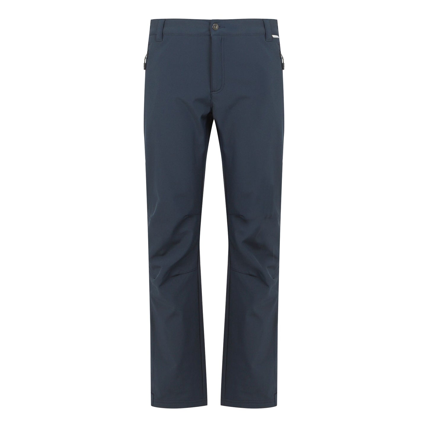 Navy - Front - Regatta Great Outdoors Mens Adventure Tech Geo II Wind Resistant Long Leg Softshell Trousers