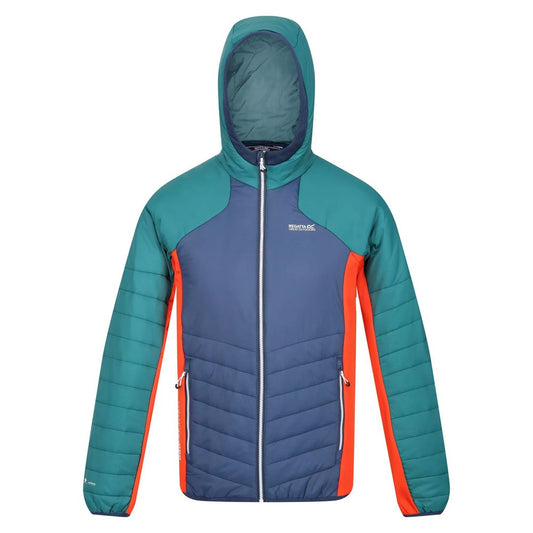Admiral Blue-Pacific Green - Front - Regatta Mens Trutton Hooded Soft Shell Jacket