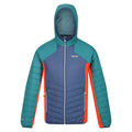 Admiral Blue-Pacific Green - Front - Regatta Mens Trutton Hooded Soft Shell Jacket