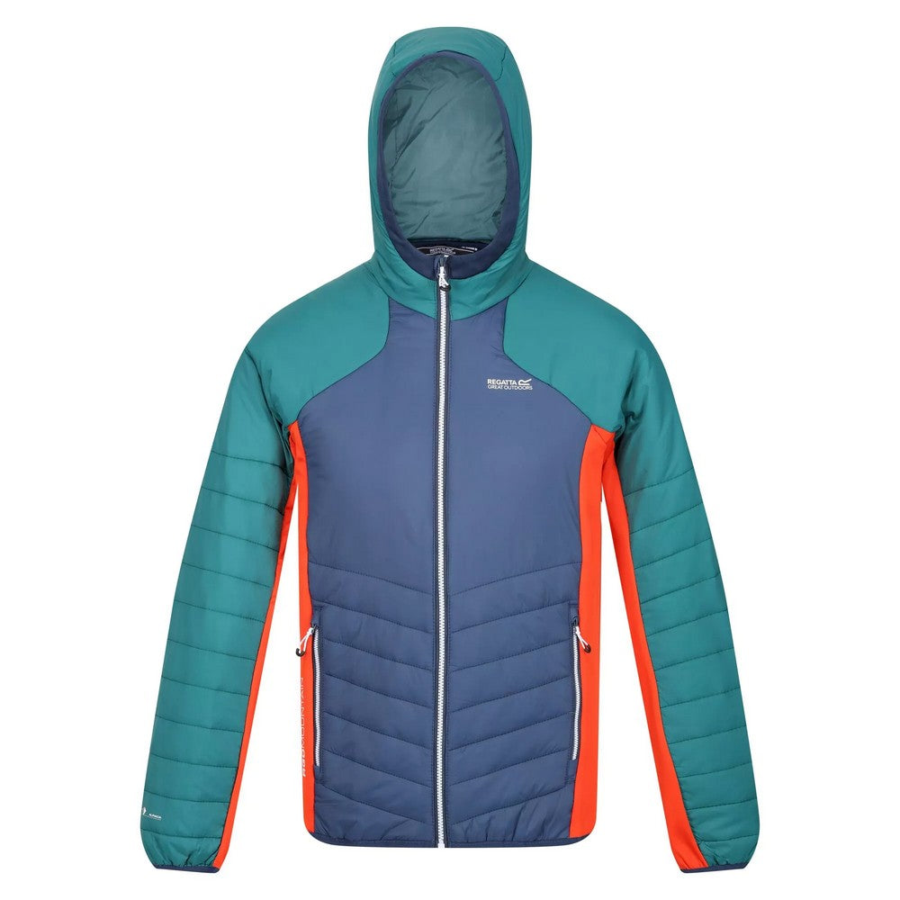 Admiral Blue-Pacific Green - Front - Regatta Mens Trutton Hooded Soft Shell Jacket