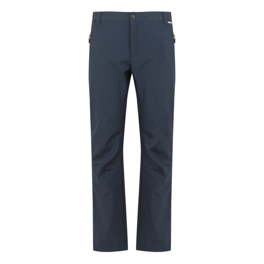 Navy - Front - Regatta Great Outdoors Mens Adventure Tech Geo II Wind Resistant Regular Leg Softshell Trousers