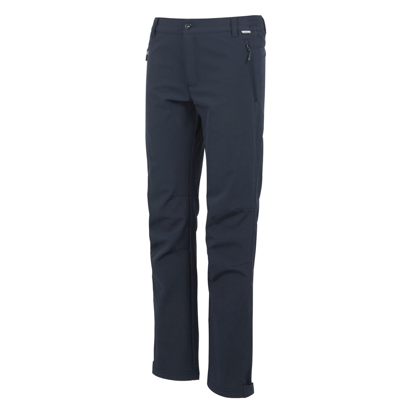 Navy - Side - Regatta Great Outdoors Mens Adventure Tech Geo II Wind Resistant Regular Leg Softshell Trousers