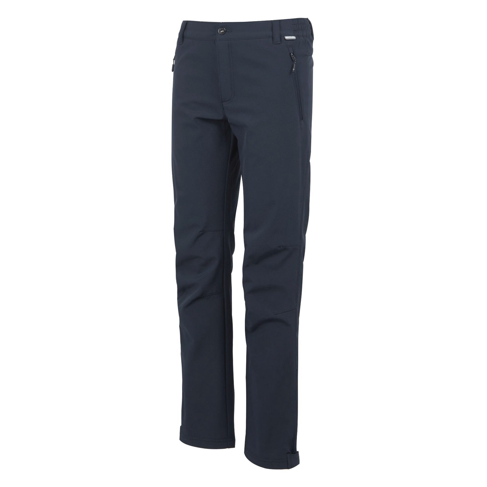 Navy - Side - Regatta Great Outdoors Mens Adventure Tech Geo II Wind Resistant Regular Leg Softshell Trousers