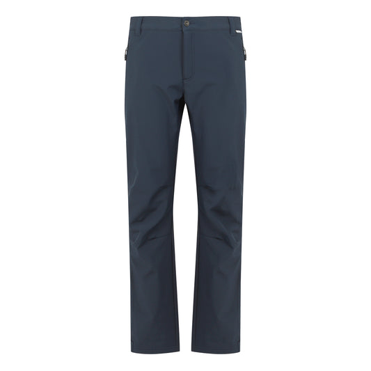 Navy - Front - Regatta Great Outdoors Mens Adventure Tech Geo II Wind Resistant Short Leg Softshell Trousers