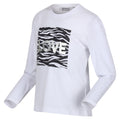 White - Lifestyle - Regatta Childrens-Kids Wenbie III Zebra Print Long-Sleeved T-Shirt