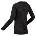 Black - Side - Regatta Womens-Ladies Bampton Printed Long-Sleeved T-Shirt