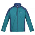 Pacific Green-Admiral Blue - Front - Regatta Mens Calderdale Waterproof Jacket