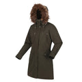 Dark Khaki - Side - Regatta Womens-Ladies Shiloh Faux Fur Trim Parka