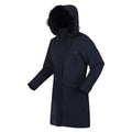 Navy - Side - Regatta Womens-Ladies Shiloh Faux Fur Trim Parka