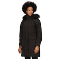 Black - Pack Shot - Regatta Womens-Ladies Shiloh Faux Fur Trim Parka