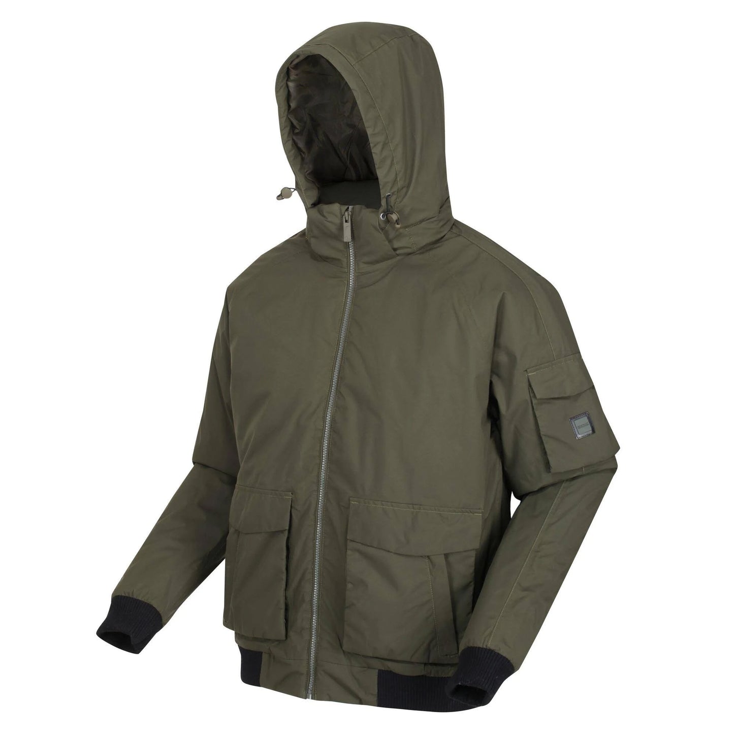 Dark Khaki - Back - Regatta Mens Faizan Hooded Waterproof Jacket