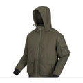 Dark Khaki - Side - Regatta Mens Faizan Hooded Waterproof Jacket