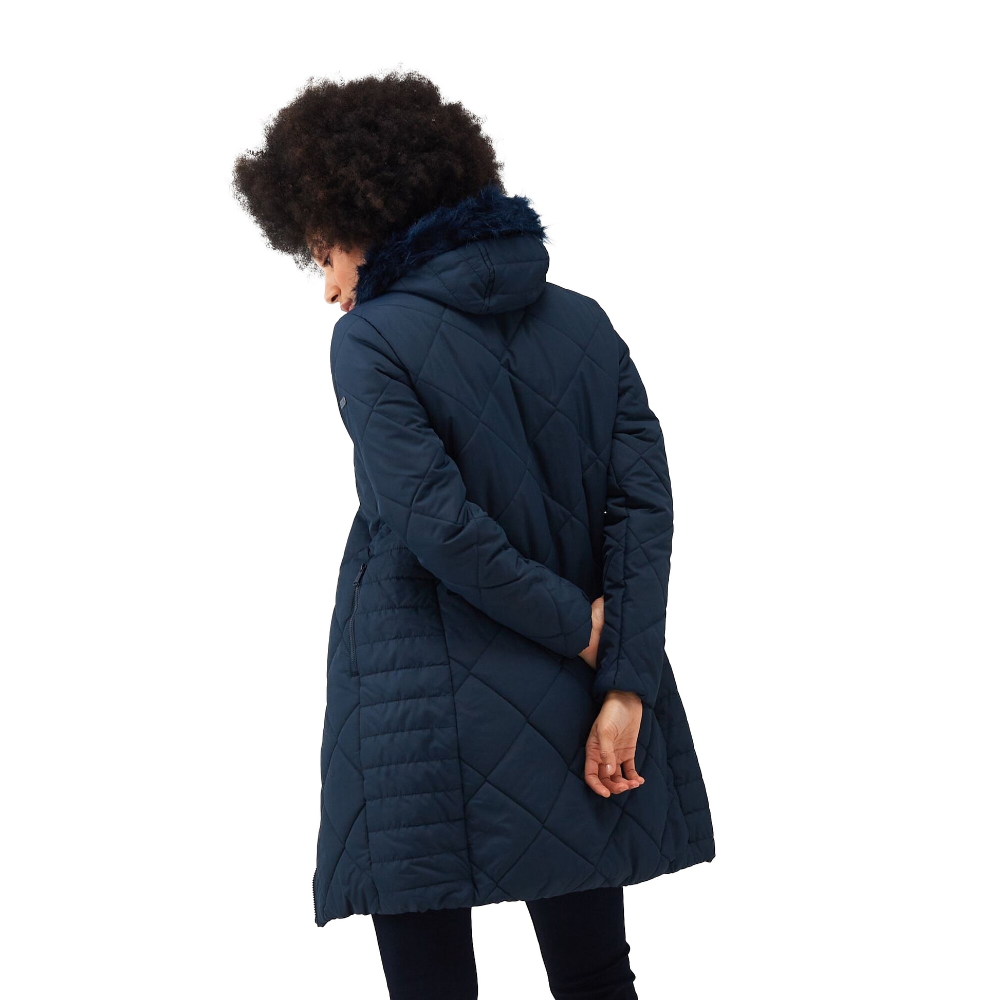 Navy - Pack Shot - Regatta Womens-Ladies Fritha II Insulated Parka