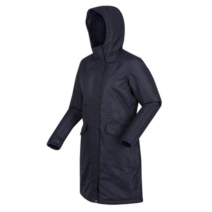 Navy - Side - Regatta Womens-Ladies Romine Waterproof Parka