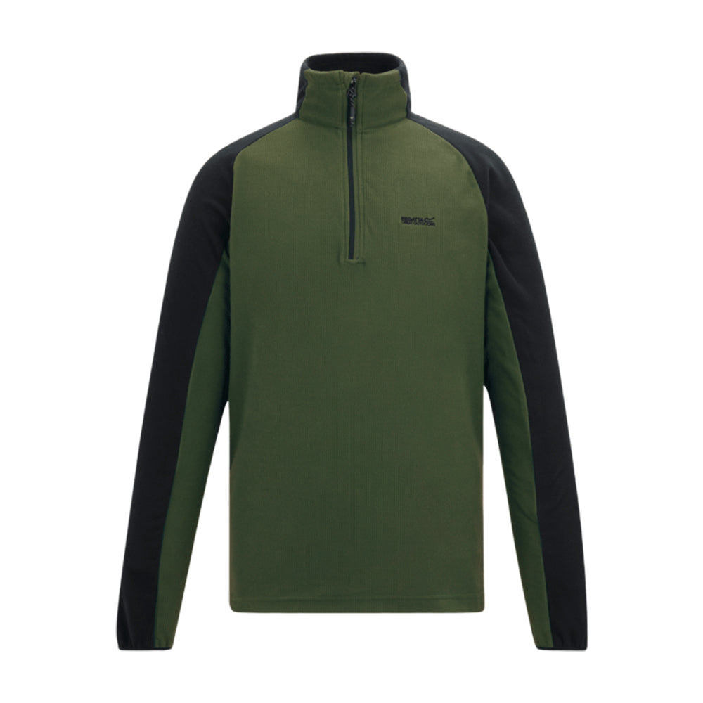 Dark Khaki-Black - Front - Regatta Mens Elson II Lightweight Fleece