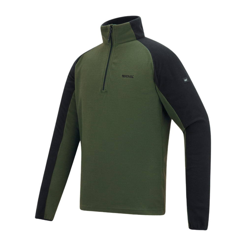 Dark Khaki-Black - Side - Regatta Mens Elson II Lightweight Fleece