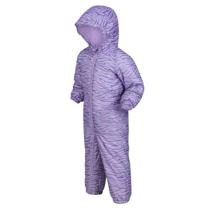 Pansy - Side - Regatta Childrens-Kids Splat II Zebra Print Waterproof Puddle Suit