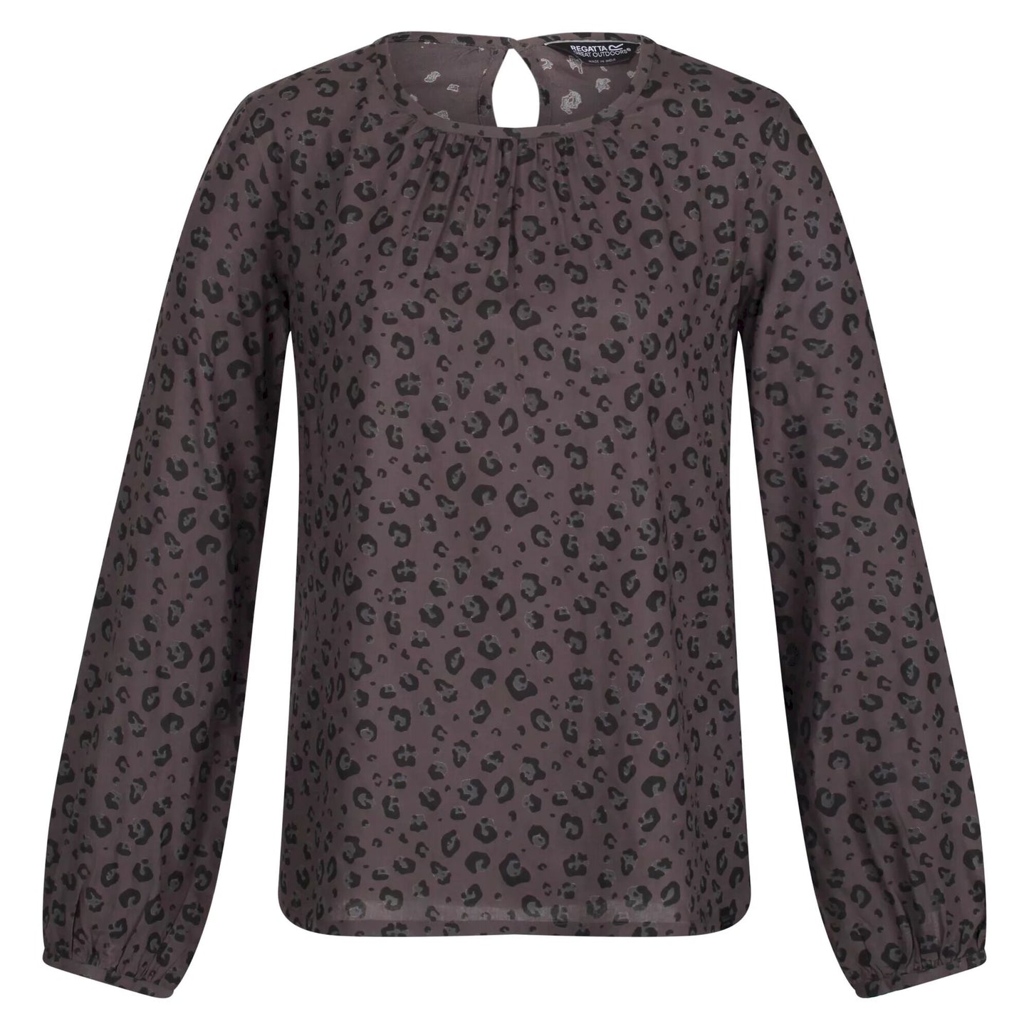Black - Front - Regatta Womens-Ladies Hadria Animal Print Blouse