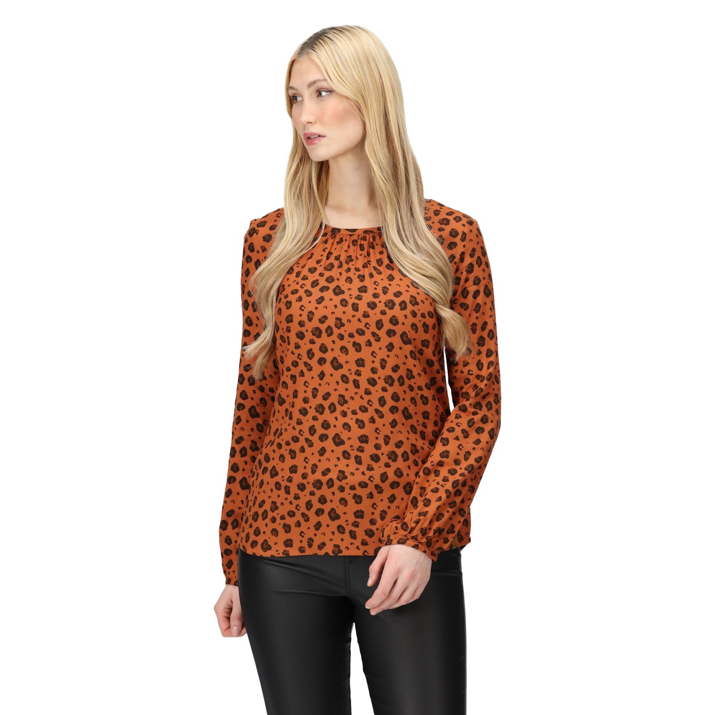 Copper Almond - Lifestyle - Regatta Womens-Ladies Hadria Animal Print Blouse