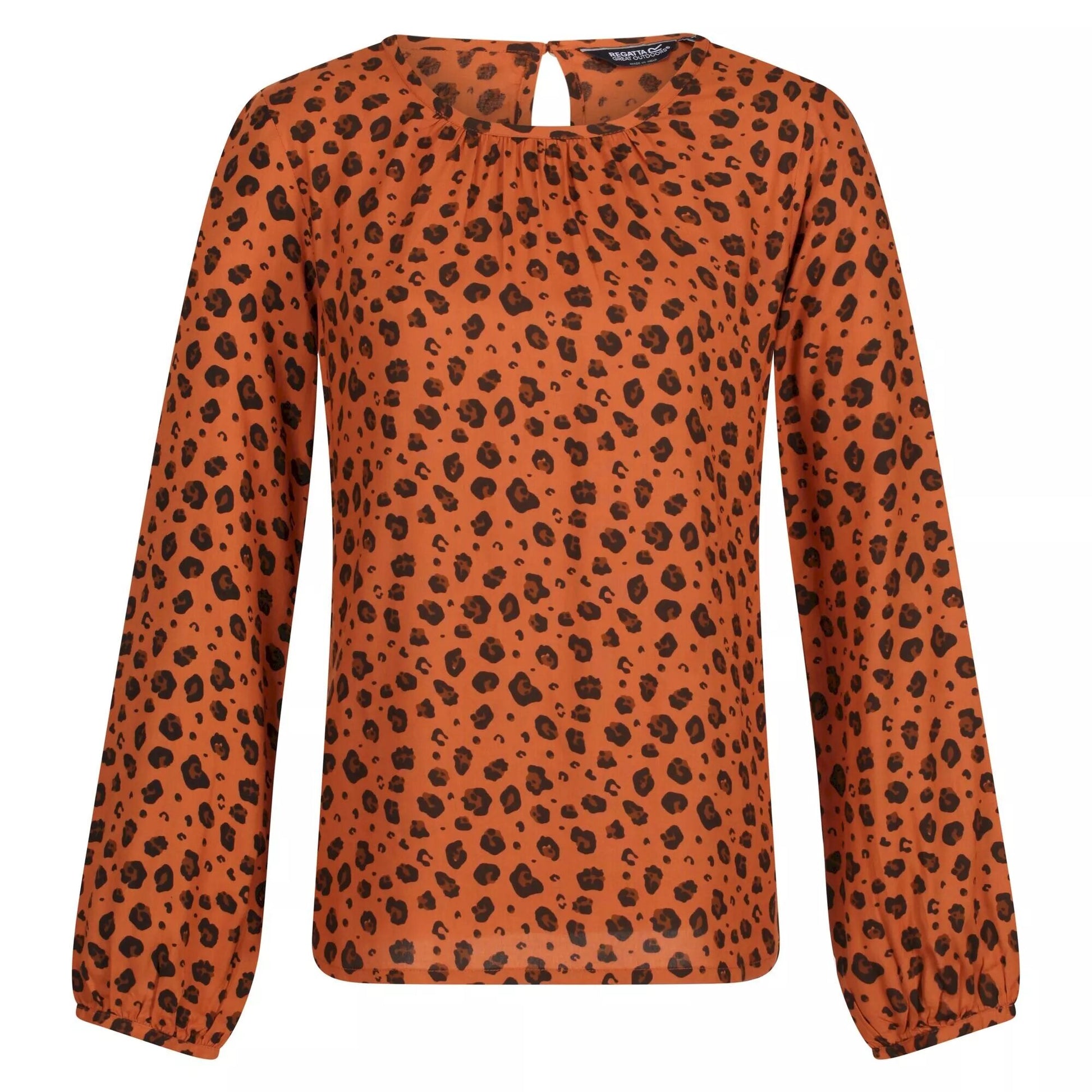 Copper Almond - Front - Regatta Womens-Ladies Hadria Animal Print Blouse
