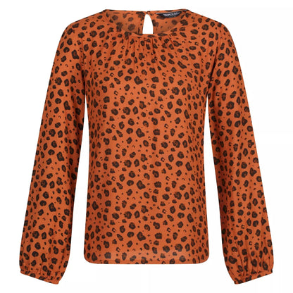 Copper Almond - Front - Regatta Womens-Ladies Hadria Animal Print Blouse