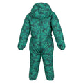 Jellybean Green - Back - Regatta Childrens-Kids Penrose Camo Puddle Suit