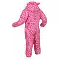 Doll Pink - Lifestyle - Regatta Childrens-Kids Penrose Leopard Print Puddle Suit