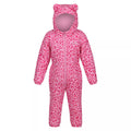 Doll Pink - Front - Regatta Childrens-Kids Penrose Leopard Print Puddle Suit