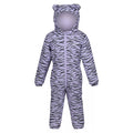 Pansy - Front - Regatta Childrens-Kids Penrose Zebra Print Puddle Suit