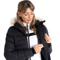 Black - Side - Dare 2B Womens-Ladies Glamorize III Petal Ski Jacket