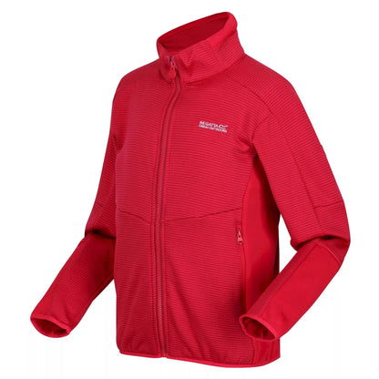 Berry Pink-Pink Potion - Side - Regatta Childrens-Kids Highton III Full Zip Fleece Jacket