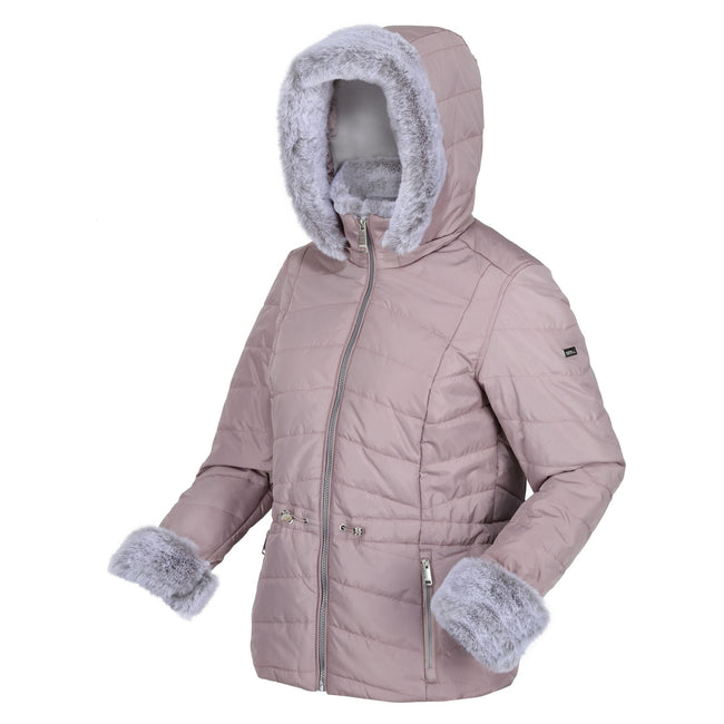 Lilac Chalk - Side - Regatta Womens-Ladies Willabella Faux Fur Trim Jacket