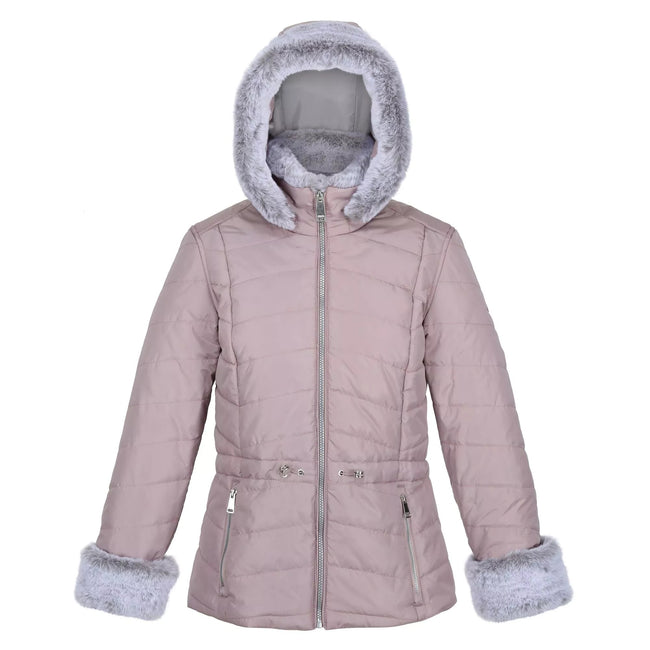 Lilac Chalk - Front - Regatta Womens-Ladies Willabella Faux Fur Trim Jacket