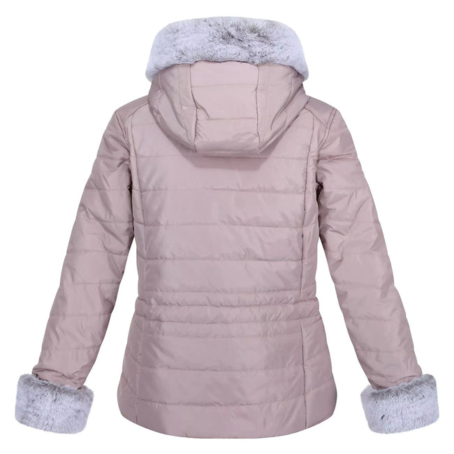 Lilac Chalk - Back - Regatta Womens-Ladies Willabella Faux Fur Trim Jacket