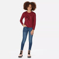 Dark Pimento - Pack Shot - Regatta Childrens-Kids Wenbie III Stars Long-Sleeved T-Shirt