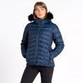 Moonlight Denim - Close up - Dare 2B Womens-Ladies Glamorize III Leopard Print Padded Ski Jacket