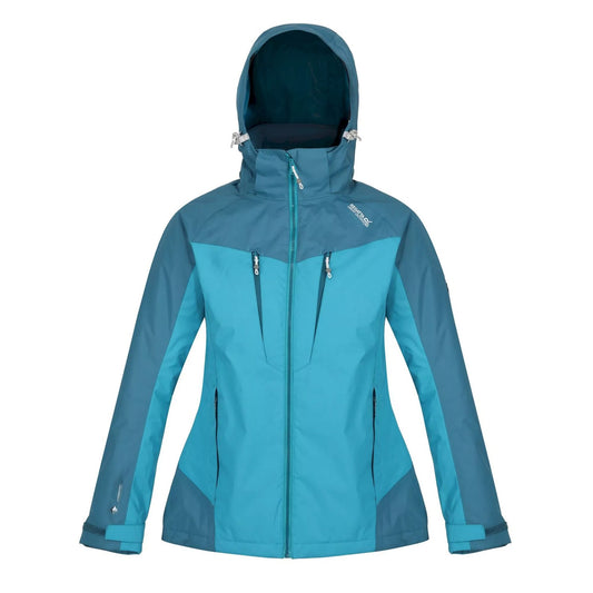 Pagoda Blue-Dragonfly - Front - Regatta Womens-Ladies Calderdale Winter Waterproof Jacket