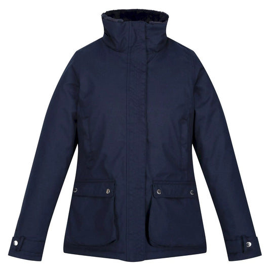 Navy - Front - Regatta Womens-Ladies Leighton Waterproof Jacket