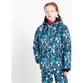 River Blue - Side - Dare 2B Girls Verdict Floral Waterproof Ski Jacket