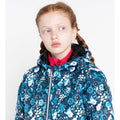 River Blue - Close up - Dare 2B Girls Verdict Floral Waterproof Ski Jacket