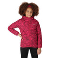 Berry Pink - Lifestyle - Regatta Childrens-Kids Volcanics VI Zebra Print Waterproof Jacket