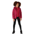 Berry Pink - Close up - Regatta Childrens-Kids Volcanics VI Zebra Print Waterproof Jacket