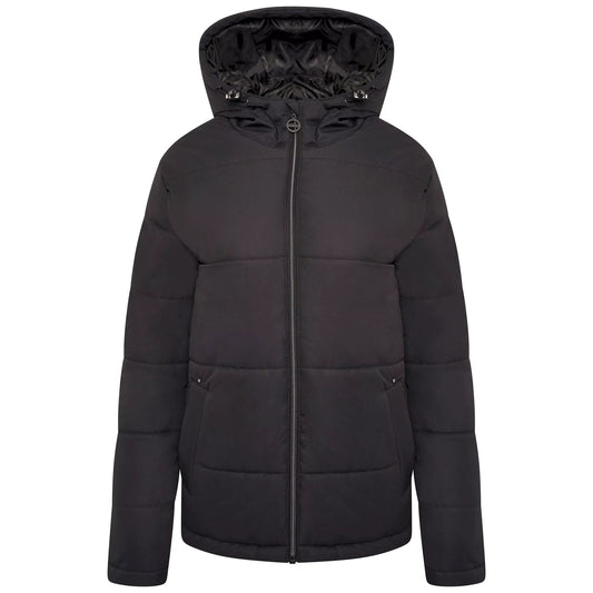 Black - Front - Dare 2B Womens-Ladies Luxuriate Waterproof Padded Jacket