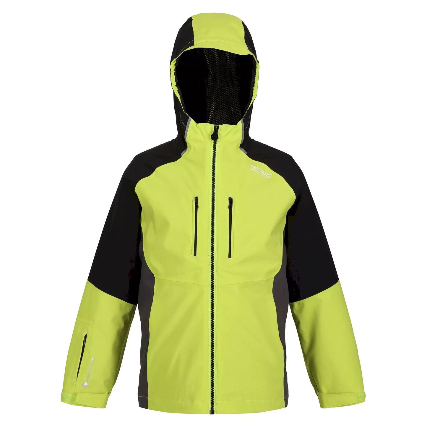 Bright Kiwi-Black - Front - Regatta Childrens-Kids Hydrate VII 3 in 1 Waterproof Jacket