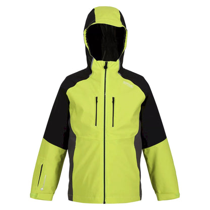 Bright Kiwi-Black - Front - Regatta Childrens-Kids Hydrate VII 3 in 1 Waterproof Jacket