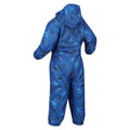 Nautical Blue - Back - Regatta Childrens-Kids Splat II Dinosaur Waterproof Puddle Suit