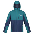Pacific Green-Admiral Blue - Front - Regatta Mens Wentwood VII 3 in 1 Waterproof Jacket